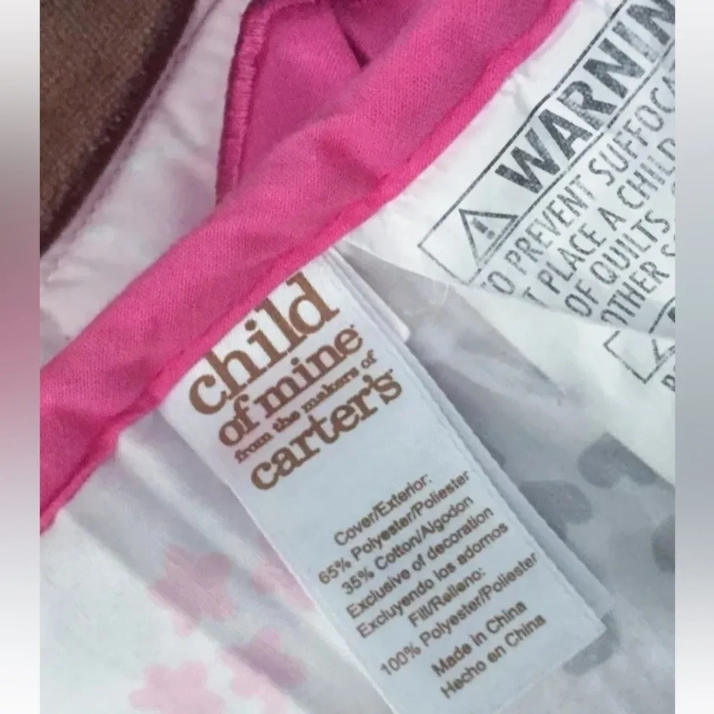 Carters Child Of Mine Pink Ballerina Princess Monkey Crib Comforter Baby Blanket